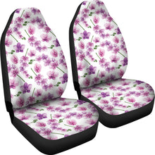 Load image into Gallery viewer, White With Pink and Purple Orchid Pattern Car Seat Covers