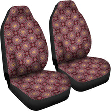 Load image into Gallery viewer, Burgundy With Colorful Mandalas Car Seat Covers