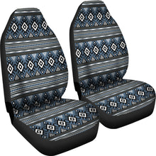 Load image into Gallery viewer, Blue , White and Black Abstract Boho Ethnic Pattern Car Seat Covers Set