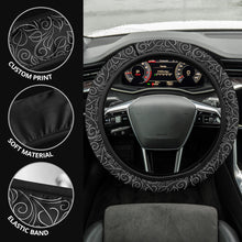Load image into Gallery viewer, Black and White Vine Steering Wheel Cover