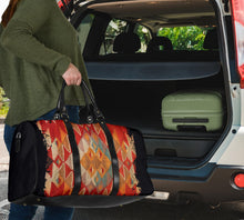 Load image into Gallery viewer, Abstract Tribal Travel Bag Duffel With Black Faux Leather Handles