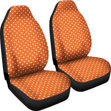 Load image into Gallery viewer, Orange and White Polkadot Car Seat Covers Set