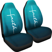 Load image into Gallery viewer, Faith Teal Ombre Car Seat Covers Religious Christian Themed