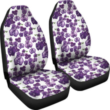 Load image into Gallery viewer, White and Purple Orchid Flower Pattern Car Seat Covers