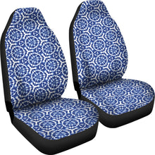 Load image into Gallery viewer, Blue White Shibori Dye Car Seat Covers Abstract Ethnic Boho Pattern
