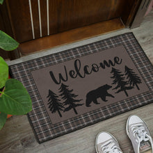 Load image into Gallery viewer, Bear With Pine Trees Welcome Mat Door Mat