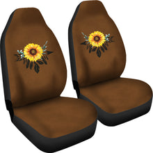 Load image into Gallery viewer, Sunflower Dreamcatcher on Dark Colored Suede Texture Background Seat Protectors