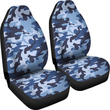 Load image into Gallery viewer, Blue Camouflage Car Seat Covers Camo Pattern Seat Protectors Set