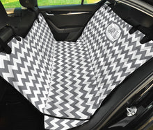Load image into Gallery viewer, Charlie Pet Seat Cover Gray and White Chevron Back Bench Protector