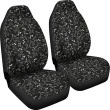 Load image into Gallery viewer, Black With White Leaves Pattern Car Seat Covers