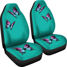 Load image into Gallery viewer, Turquoise Car Seat Covers With Purple Blue Butterflies