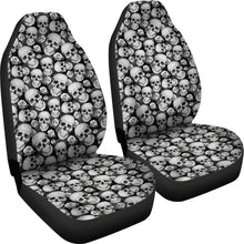 Load image into Gallery viewer, Black and Gray Skulls Roses Car Seat Covers