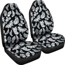 Load image into Gallery viewer, Black With Gray and White Butterflies Car Seat Covers