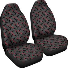 Load image into Gallery viewer, Charcoal Gray Black Polka Dots With Lipstick Tubes Car Seat Covers