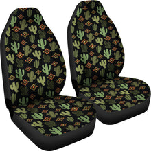 Load image into Gallery viewer, Drab Green and Gold Cactus Pattern Car Seat Covers Set