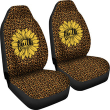 Load image into Gallery viewer, Leopard Print With Sunflower Faith Design Car Seat Covers Christian Themed