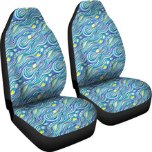 Load image into Gallery viewer, Abstract Blue Waves Car Seat Covers Set