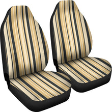 Load image into Gallery viewer, Tuscan Stripes Striped Neutral Colors Tan and Black Car Seat Covers