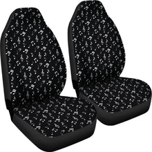 Load image into Gallery viewer, Black With White Music Notes Car Seat Covers