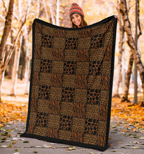 Load image into Gallery viewer, Animal Print Patchwork Pattern Fleece Throw Blanket