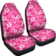 Load image into Gallery viewer, Hot Pink Magenta Hibiscus Flower Car Seat Covers Hawaiian Flower Polynesian Pattern Set of 2