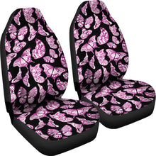 Load image into Gallery viewer, Black With Magenta and White Butterflies Car Seat Covers