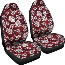 Load image into Gallery viewer, Dark Red and White Baroque Flower Pattern Car Seat Covers