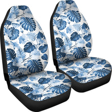 Load image into Gallery viewer, White and Blue Hibiscus Tropical Hawaiian Flower Pattern Car Seat Covers