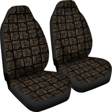Load image into Gallery viewer, Black and Tan Tribal Abstract Car Seat Covers Set