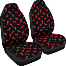 Load image into Gallery viewer, Black With Red Chili Pepper Pattern Car Seat Covers Set