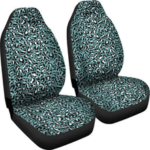 Load image into Gallery viewer, Minty Teal Leopard Print Pattern Car Seat Covers Set