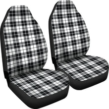 Load image into Gallery viewer, Black, White Plaid Car Seat Covers Set