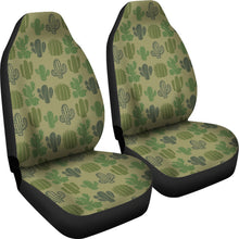 Load image into Gallery viewer, Green Cactus Pattern Car Seat Covers Set of 2