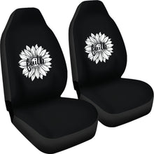 Load image into Gallery viewer, Black White Faith Sunflower Car Seat Covers Set