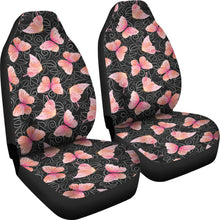 Load image into Gallery viewer, Black and White Leaves With Pink Butterflies Car Seat Covers