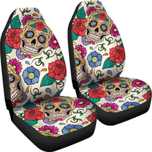 Load image into Gallery viewer, Flower Sugar Skull Car Seat Covers