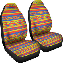 Load image into Gallery viewer, Colorful Car Seat Covers Set Ethnic, Boho, Aztec, Mexican Inspired, Orange, Yellow and Blue