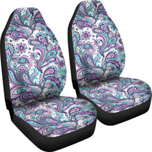 Load image into Gallery viewer, Purple, Pink, White and Teal Floral Paisley Pattern Car Seat Covers