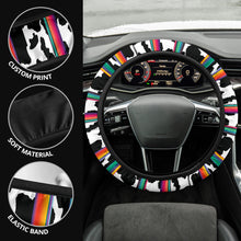 Load image into Gallery viewer, Cow With Serape Pattern Steering Wheel Cover