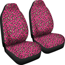 Load image into Gallery viewer, Hot Pink and Tan Leopard Print Car Seat Covers