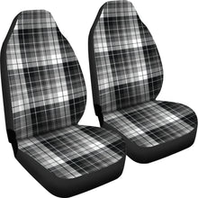 Load image into Gallery viewer, Black, White and Gray Plaid Car Seat Covers Set