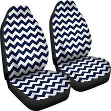 Load image into Gallery viewer, Navy and White Chevron Car Seat Covers Set