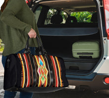 Load image into Gallery viewer, Native American Navajo Serape Style Travel Bag Duffel With Faux Leather Handles