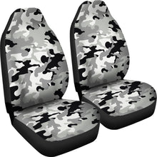 Load image into Gallery viewer, Gray, Black and White Camouflage Car Seat Covers Set Camo Pattern