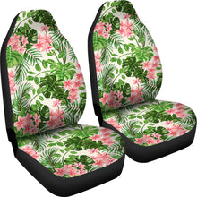 Load image into Gallery viewer, Pink and Green Tropical Car Seat Covers With Flowers