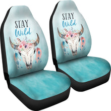 Load image into Gallery viewer, Turquoise Stay Wild Boho Skull Car Seat Covers