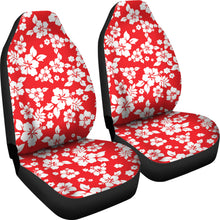 Load image into Gallery viewer, Red and White Hibiscus Flowers Hawaiian Flower Pattern Car Seat Covers