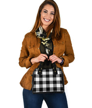 Load image into Gallery viewer, Black and White Buffalo Plaid Handbag Shoulder Bag