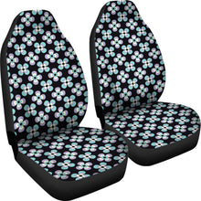 Load image into Gallery viewer, Black With Purple and Blue Retro Flowers Car Seat Covers