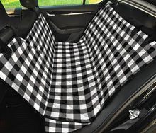 Load image into Gallery viewer, Black White Buffalo Plaid Pet Hammock To Match Front Seat Covers
